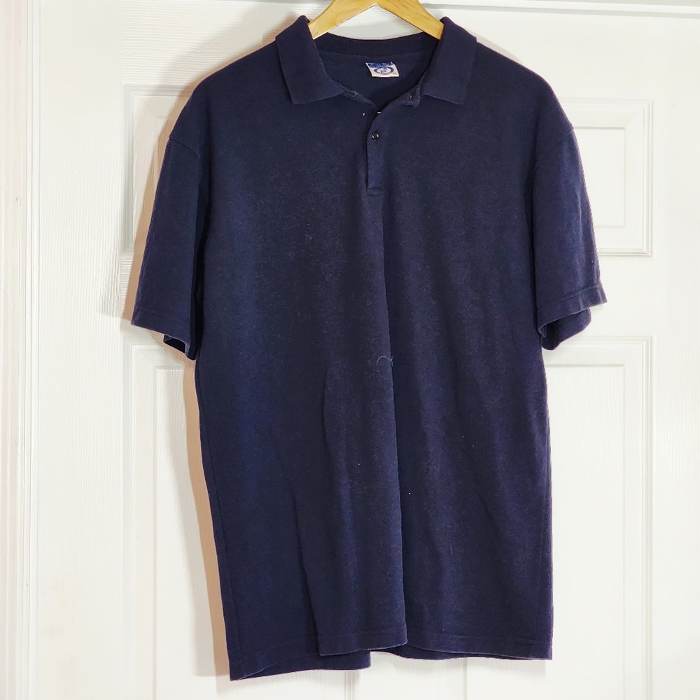 CUB Cotton XL Navy Blue Collared Polo Shirt